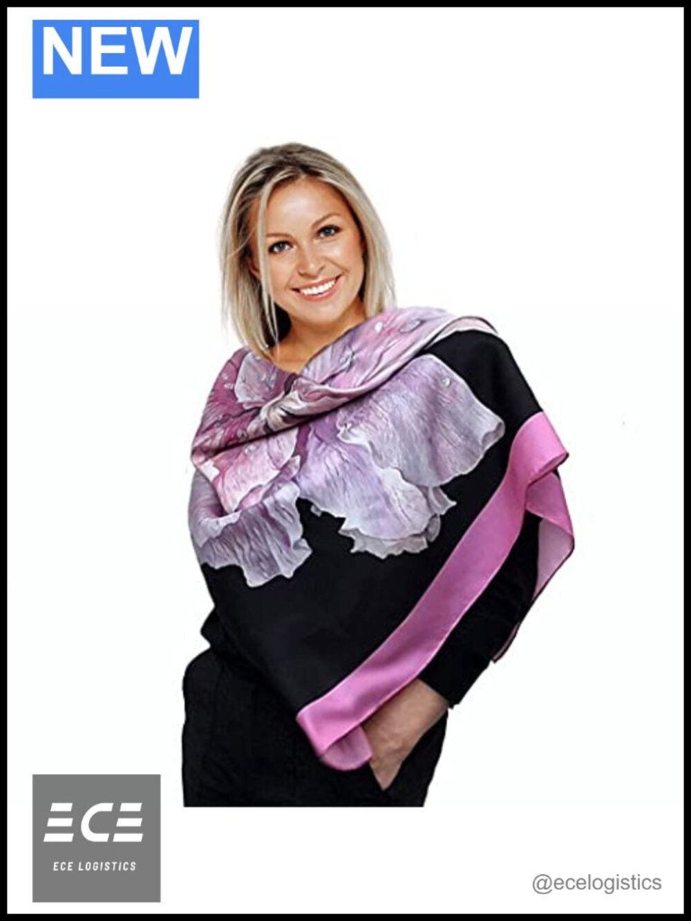 Large Square Silk Scarf Shawl Wrap Handmade Wearable Art Gift